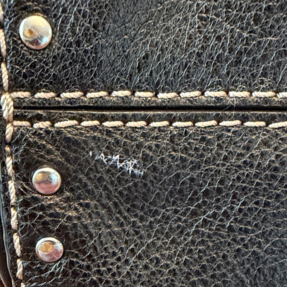 Michael Kors Black Leather Studded Shoulder Bag - Picture 7 of 10